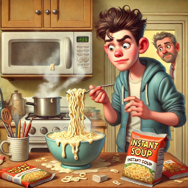 Ako sa môj syn pokúsil pripraviť instantnú polievku… a&nbsp;prehral!